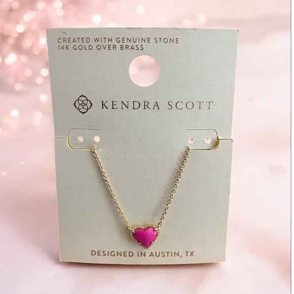 Kendra Scott Fuchsia Heart Pendant Necklace - Picture 1 of 3